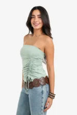 Side-Ruched Sleeveless Top - Image 3