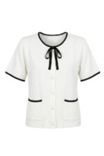 Contrast-Trim Buttoned Top - Image 6