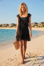 Flutter Sleeve Beach Dress