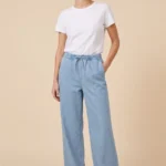 Drawstring Denim Pants